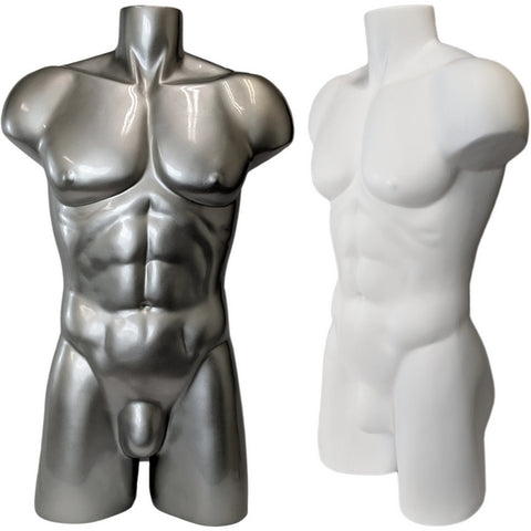 MN-149A Freestanding Muscular Male Upper Torso Mannequin Form - DisplayImporter