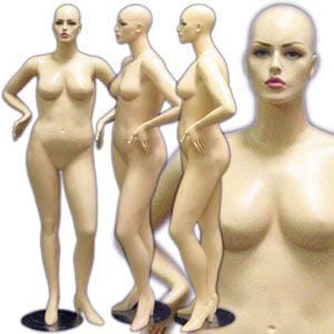 MN-166 Plus Size Female Realistic Mannequin with Hands on Hip and Free Wig - DisplayImporter