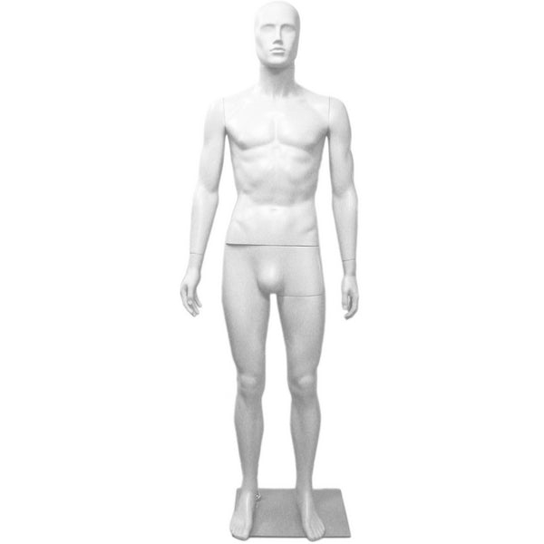 MN-245 Plastic Male Full Body Mannequin with Removable Abstract Head - DisplayImporter