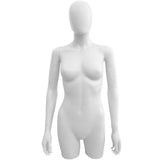 MN-248 Plastic 3/4 Torso Female Upper Body Torso Mannequin Form with Removable Head - DisplayImporter