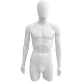 MN-249 Plastic 3/4 Torso Male Upper Body Torso Mannequin Form with Removable Head - DisplayImporter