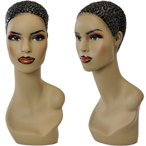 MN-062 Realistic Female Mannequin Head Form with Pierced Ears –  DisplayImporter