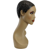MN-303 African American Female Mannequin Head Form with Pierced Ears - DisplayImporter
