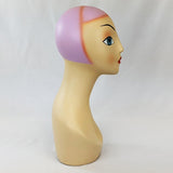 MN-381A (#C111) Whimsical Vintage Style Pink Hair Female Mannequin Head Form