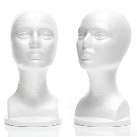 MN-410LTP Female Styrofoam Mannequin Head with Non-Makeup Mask