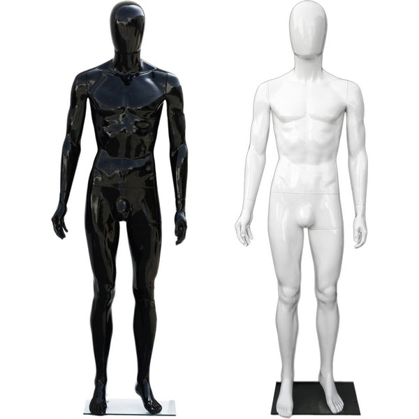 MN-439 Glossy Plastic Egghead Male Full Body Mannequin with Removable Head - DisplayImporter