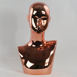 MN-442LTP #B Chrome Rose Gold Female Abstract Mannequin Head Display with Pierced Ears (LESS THAN PERFECT, FINAL SALE)