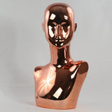 MN-442LTP #B Chrome Rose Gold Female Abstract Mannequin Head Display with Pierced Ears (LESS THAN PERFECT, FINAL SALE)