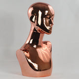 MN-442LTP #B Chrome Rose Gold Female Abstract Mannequin Head Display with Pierced Ears (LESS THAN PERFECT, FINAL SALE)