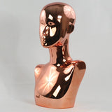 MN-442LTP #B Chrome Rose Gold Female Abstract Mannequin Head Display with Pierced Ears (LESS THAN PERFECT, FINAL SALE)