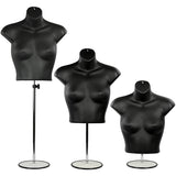 MN-446 Female Half Body T-Shirt Torso Mannequin Form w/ Adjustable Stand - DisplayImporter
