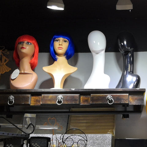 Gridwall Wig Display Mannequin Head, Ladies Display Head, Female Bust Form