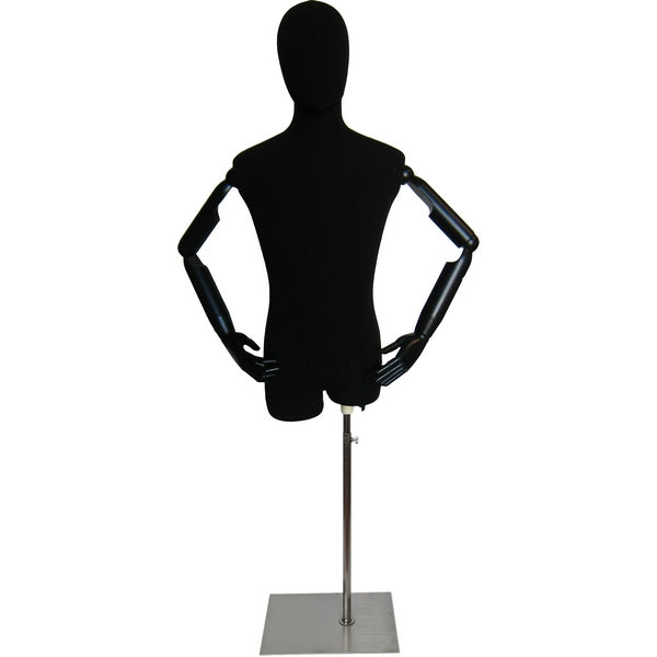 MN-603 Male Egghead Dress Form with Articulate Arms - DisplayImporter