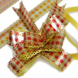 PG-030 Metallic Checkerboard Pattern Butterfly Pull Ribbon - Pack of 10 - DisplayImporter