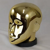 MN-CHR #A Chrome Gold Female Mannequin Head Attachment, Pierced Ears (LESS THAN PERFECT, FINAL SALE)