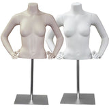 AF-125 Countertop Headless Female Half Torso Mannequin Form with Arms and Base - DisplayImporter