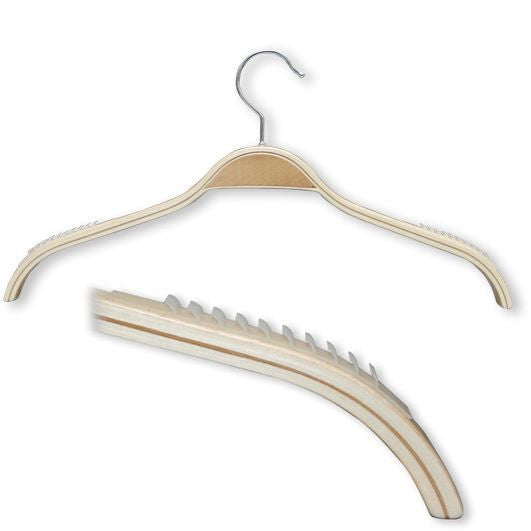 AF-138 16.5" Wood Top Hanger with Non Slip Hangers - Pack of 100 - DisplayImporter