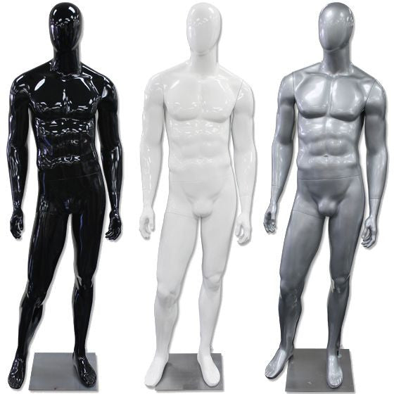 Male Glossy White Full Body Mannequin, Display Warehouse