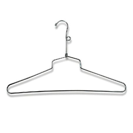 AF-H910SB6 16" Chrome Shirt & Dress Hangers with Loop - Pack of 100 - DisplayImporter