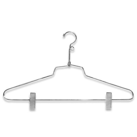 AF-H920SB6 16" Chrome Suit Hangers with Clips and Loop - Pack of 100 - DisplayImporter