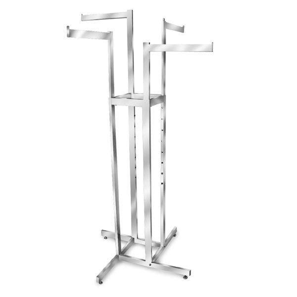 AF-R4R 4 Way Adjustable Rack with 4 Straight Arms - Raw Steel - DisplayImporter