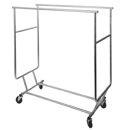 AF-RSWF-DBL Collapsible Double Round Tubing Salesman Rolling Rack - DisplayImporter
