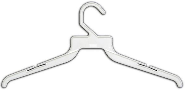 HG-031 16" White Economical Notched Giveaway Hangers - Pack of 500 - DisplayImporter