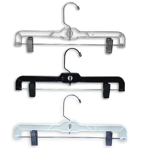 HG-048 14" Heavy Weight Pants & Skirt Hanger with Clips - Pack of 100 - DisplayImporter