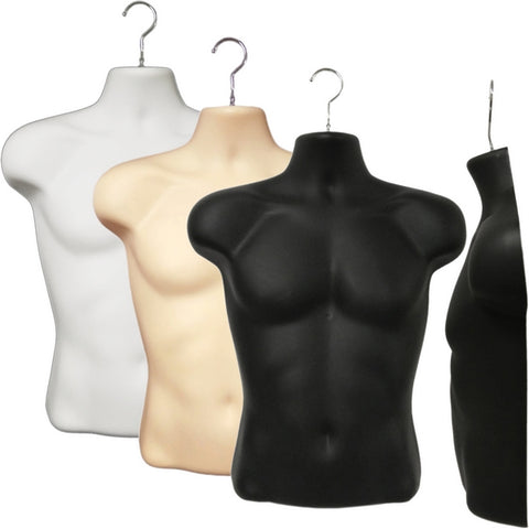 MN-247 Plastic Half Body Male Upper Torso Countertop Mannequin Form wi –  DisplayImporter