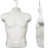 MN-187 Male T-Shirt Heavy Duty Injection Mold Hanging Torso Form - DisplayImporter