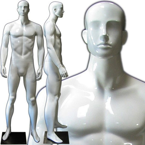  Male Gloss White Mannequin Head : Industrial & Scientific