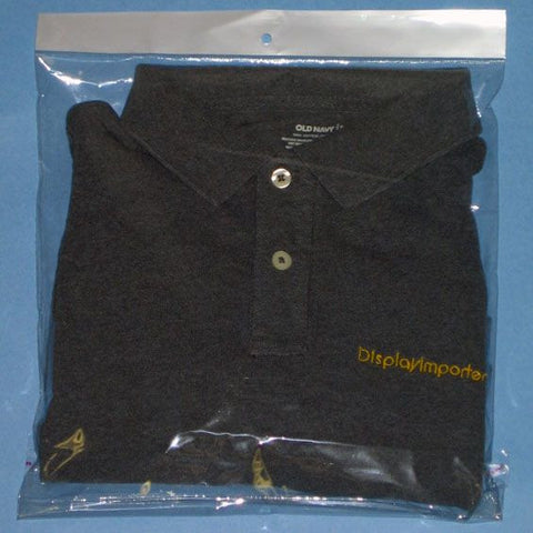 PG-090 100 pcs Resealable Polypropylene T-Shirt Bags - 15.75" x 11.81" - DisplayImporter