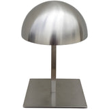 RK-013 Brushed Chrome Countertop Hat Dome Display with Adjustable Height - DisplayImporter